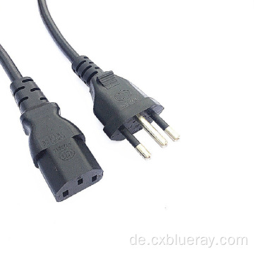 Brasilien Netzkabel Brasilianische Inmetro-Zulassung 3-Stift-Verlängerungskabel zu IEC C13 C5 H05VV-F Bleikabel Flexible PVC Elektrische Draht